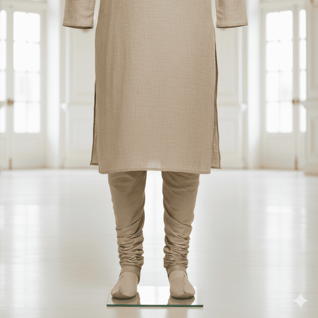 Beige Linen Kurta Set for Groom - Image 3