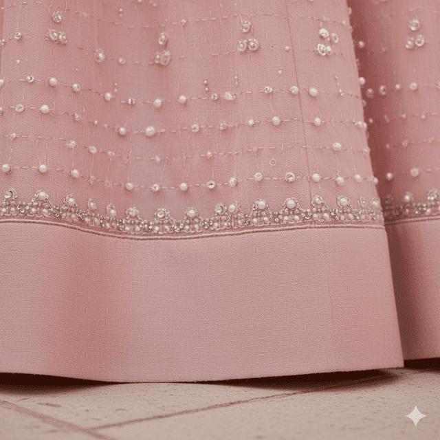 Blush Rose Silk Guest Lehenga - Image 4