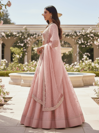 Blush Rose Silk Guest Lehenga