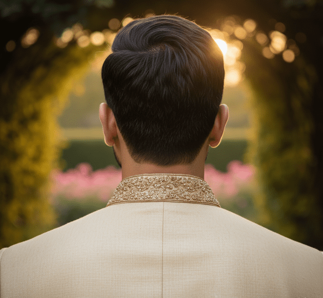 Champagne Silk Indo-Western Sherwani - Image 3