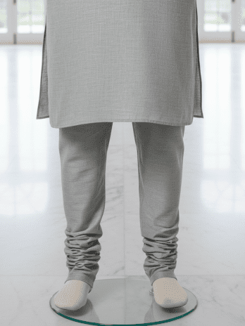 Grey Linen Kurta Pajama Set for Groom