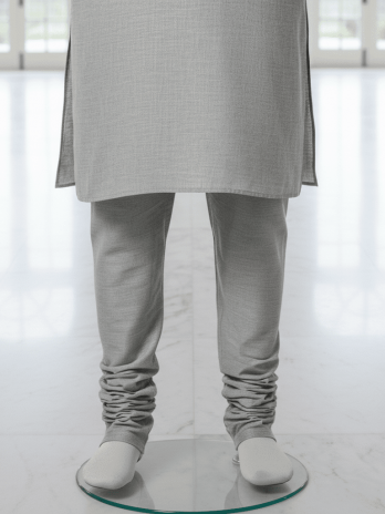 Grey Linen Kurta Pajama Set for Groom