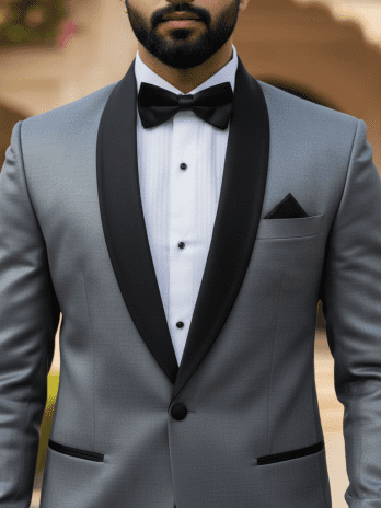 Grey Satin Bandhgala