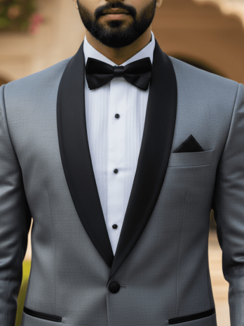 Grey Satin Bandhgala