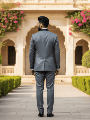 Grey Satin Bandhgala