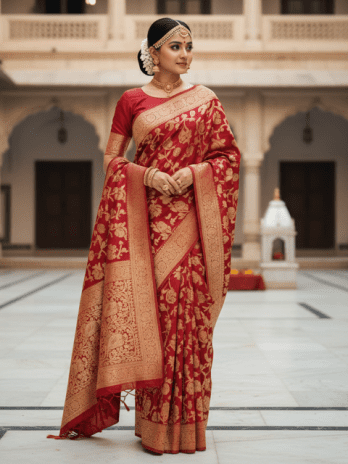 Heritage Red Banarasi Silk Bridal Saree