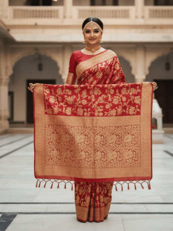 Heritage Red Banarasi Silk Bridal Saree