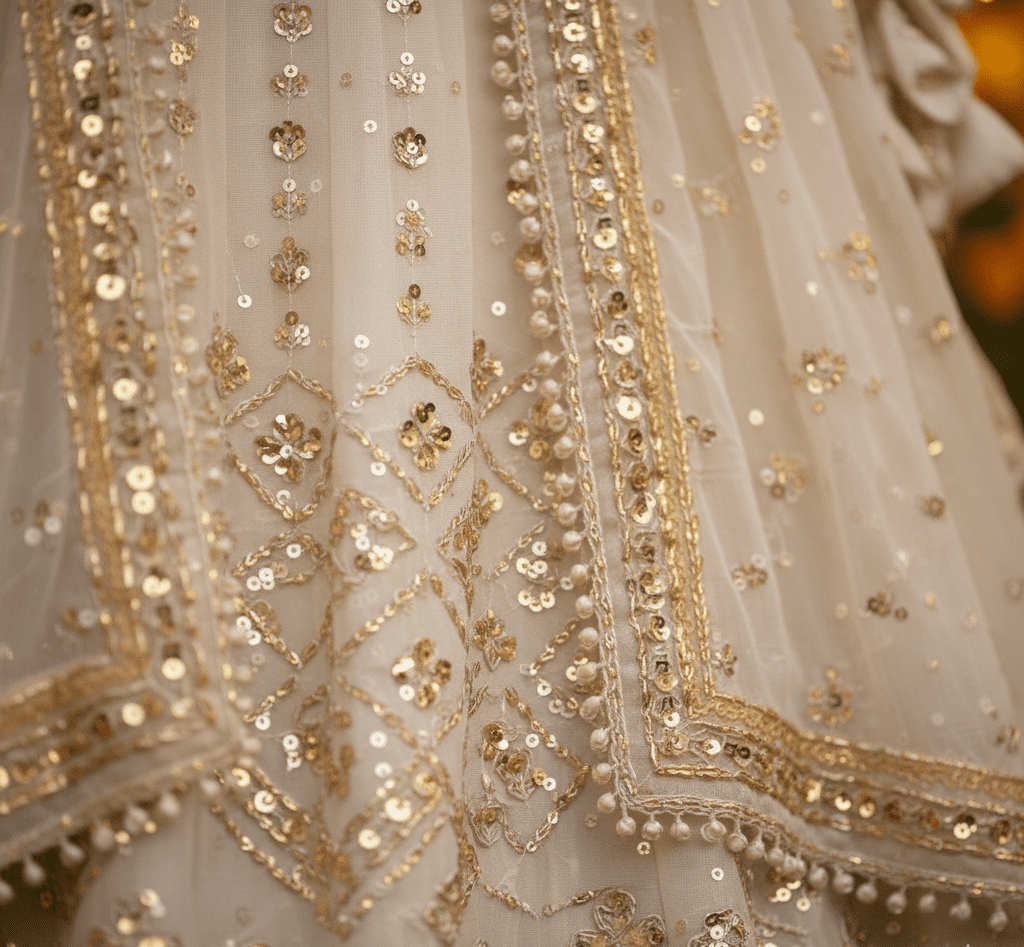 Ivory Gota Patti Mehendi Lehenga - Image 4