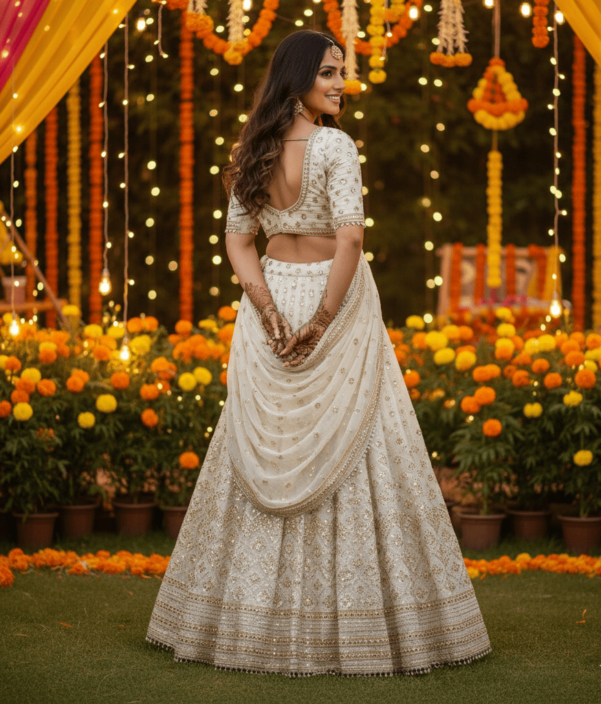 Ivory Gota Patti Mehendi Lehenga - Image 2