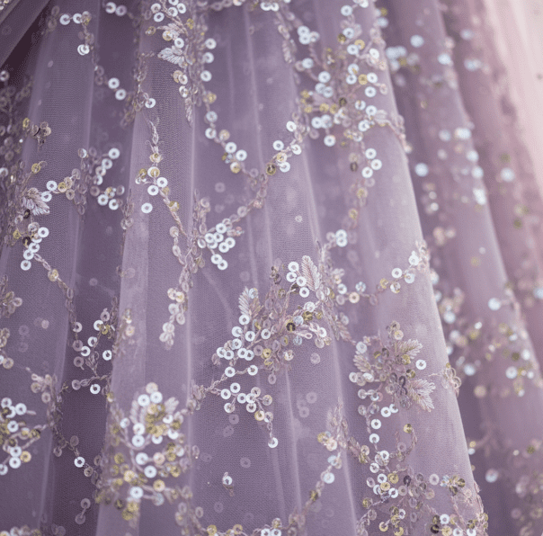 Lilac Chiffon Guest Lehenga - Image 4