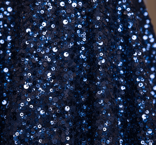 Navy Blue Sequin Reception Gown - Image 4