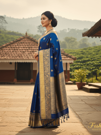 Peacock Blue Banarasi Guest Saree