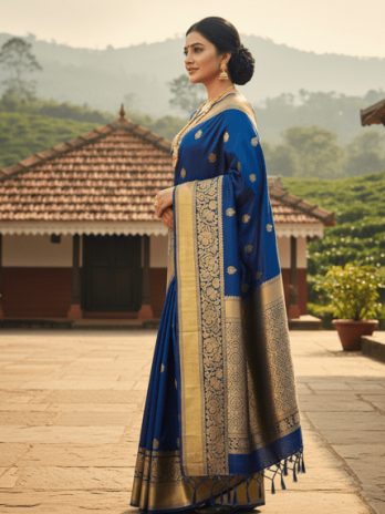 Peacock Blue Banarasi Guest Saree