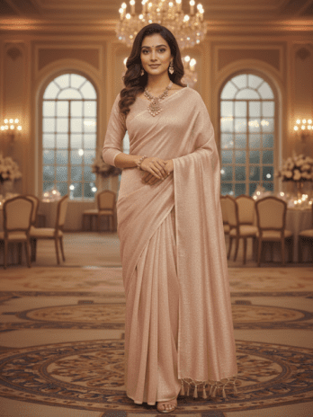 Rose Gold Tissue Guest Saree