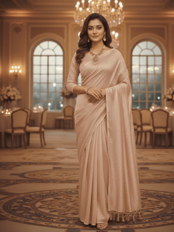 Rose Gold Tissue Guest Saree