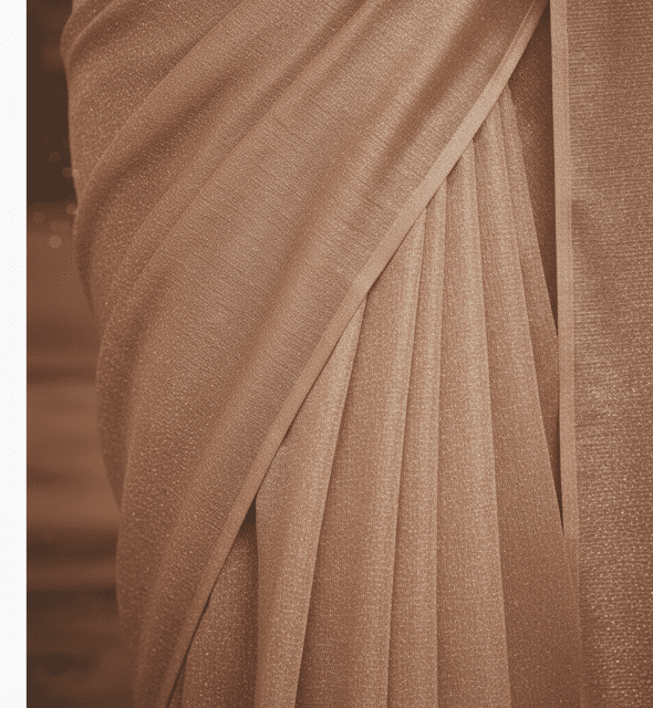 Rose Gold Tissue Guest Saree - Image 5