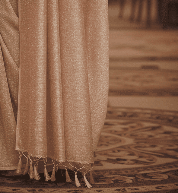 Rose Gold Tissue Guest Saree - Image 4