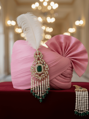 Pink Jodhpuri Saafa for Groom