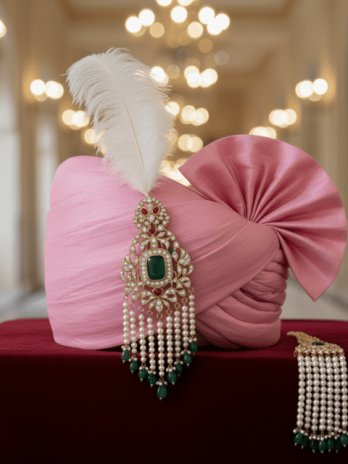 Pink Jodhpuri Saafa for Groom