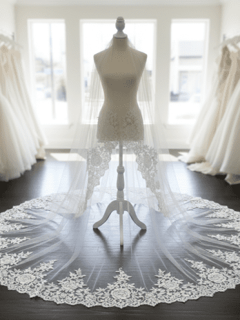 Veil for Wedding Gown Silk German Lace