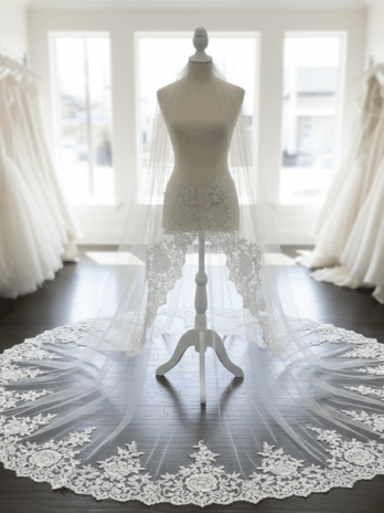 Veil for Wedding Gown Silk German Lace